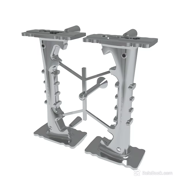 Two Heavy Duty Metal Bracket Frames For Industrial Mechanical Support 3d model 
