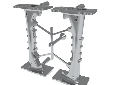 Two Heavy Duty Metal Bracket Frames For Industrial Mechanical Support 3d model