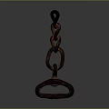 Rusty Iron Chain and Hook Metal Hardware Tool with Durable Structure
