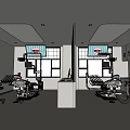Bright Modern Dental Clinic Interior With Dental Chairs Screens And Windows