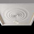 Modern White Ceiling Design With Spiral Patterns And Golden Trim Pendant Light 3d model