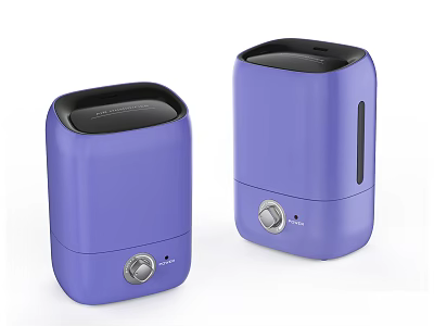 Two Purple Modern Household Appliances With Control Knob And Sleek Design 3d model