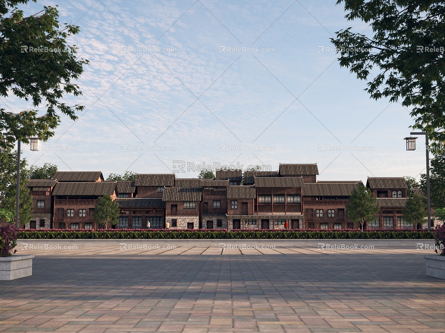 Chinese Architecture Wooden House Wooden House Ancient Architecture Wooden House Commercial Street Rural Architecture Wooden House Homestay 3d model