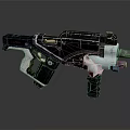 Futuristic Sci Fi Gun Design With Black White Metal Structure Grip Barrel and Technological Details