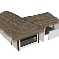 Traditional Rustic Structure With Thatch Roof Open Design And Wooden Pillar Supports