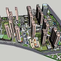 Modern Urban Development With Tall Buildings Green Spaces And Public Facilities