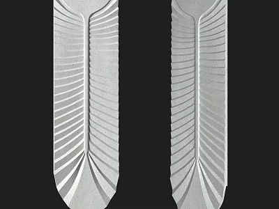 Symmetrical Feather Textured Metal Structural Components With Intricate Pattern And Modern Design 3d model