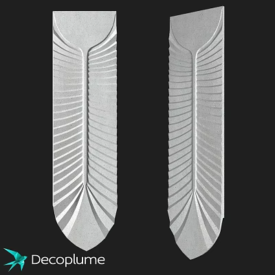 Symmetrical Feather Textured Metal Structural Components With Intricate Pattern And Modern Design 3d model