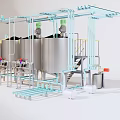 Industrial Equipment Stainless Steel Tanks System With Piping And Agitator Units For Processing