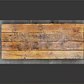 Rustic Brown Wooden Long Bench With Natural Wood Grain And Classic Design 3d model