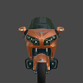 Stylish Orange Touring Motorcycle With Windshield Rear Seat Storage And Sleek Design