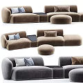 Modern Sectional Sofa With Neutral Tones Ottoman Cozy Cushions And Comfortable Design
