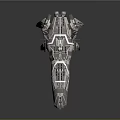 Futuristic Cosmic Spaceship With Detailed Armored Hull And Advanced Thruster Design