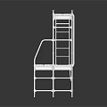 White Construction Scaffolding Equipment With Multi Level Metal Frame Platform And Safety Railings For Building