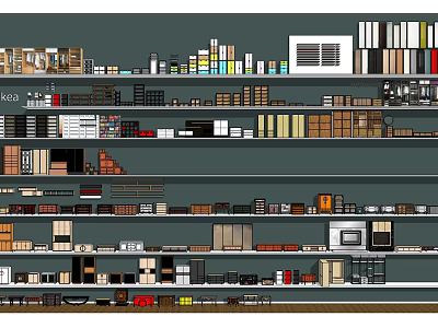 Modern Wardrobe Kind IKEA Collection Minimalist Wardrobe Cabinet 3d model