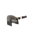 Modern Accent Chair With Houndstooth Fabric Black Leather Armrests And Color Options
