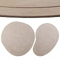 Two Soft Light Beige Round Plush Carpets With Stitched Edges And Smooth Texture 3d model
