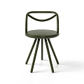 Modern Olive Green Leisure Chair with Stylish Curved Backrest and Tapered Wooden Legs