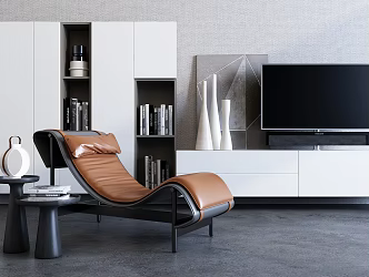 Modern TV Cabinet Lounge Chair 3d model