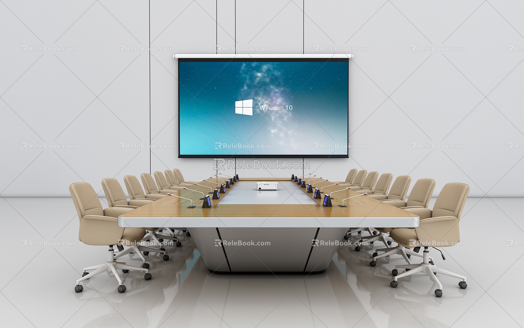 Modern Conference Table Conference Table Conference Table and Chair Seat Combination Light Luxury Conference Table Office Table and Chair 3d model