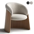 Modern Accent Leisure Chair With Gray Fabric Cushion And Wooden Frame Design