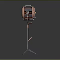 Vintage Studio Light With Metal Tripod Stand And Copper Finish Design