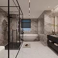 Modern Hotel Guest Room With Large Windows City View Comfortable Bed Sofa And Coffee Table