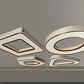 Modern Minimalist Ceiling Lights with Geometric Shapes and Warm Lighting Design 3d model