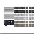 Various Color Electrical Switch Panels With Power Outlets And Smart Control Screen 3d model