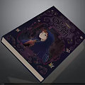 Magical Book Cover Featuring Purple Ornate Design Hooded Figure Butterflies And Castle Silhouette
