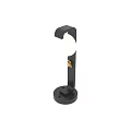 Modern Outdoor Light With Black Pole White Globe Shade And Gold Accent