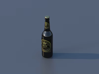 Elegant Wine Cabinet Design With Glass Door And Beer Bottle 3d model