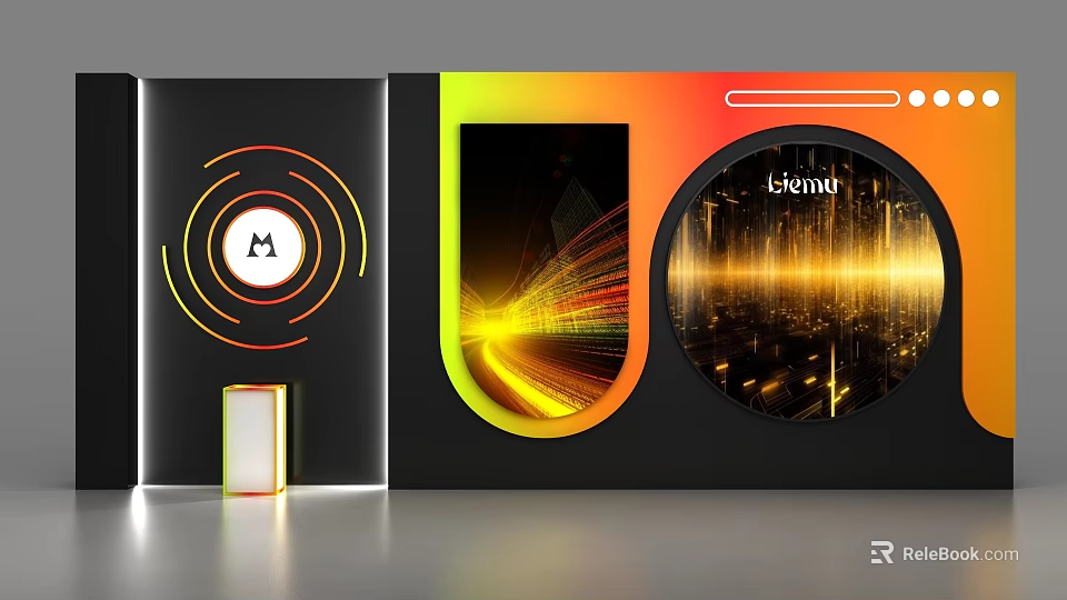 Modern Commercial Equipment With Colorful Digital Display And Circular Brand Logo 3d model 