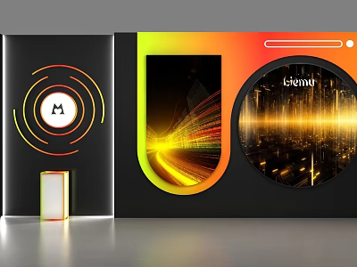 Modern Commercial Equipment With Colorful Digital Display And Circular Brand Logo 3d model