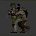 Tactical Military Characters In Various Camouflage Uniforms With Helmets Masks And Assault Rifles Posing