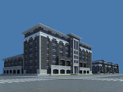 Modern Classical Hotel Building With Arched Windows And Multi Story Exterior Design 3d model