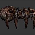 Spider Like Game Movie Character With Red Brown Armored Body And Multiple Sharp Legs