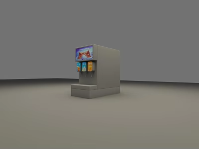 Automatic Commercial Beverage Vending Machine With Colorful Display And Dispenser Units 3d model