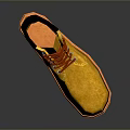 Yellow Suede High Top Boots With Red Laces And Orange Sole For Daily Wear