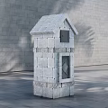 Commercial Small House Shaped Outdoor Equipment Made Of Gray Stone Blocks For Storage