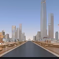 Wide Municipal Road In Urban Area With Skyscrapers Traditional Architecture And Symmetrical Landscaping