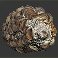 3D Rendered Brown Pine Cone With Detailed Spiky Texture And Hollow Openings