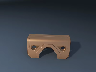 Modern Bronze Metal Stool With Circular Holes And Stable Support Structure Design 3d model