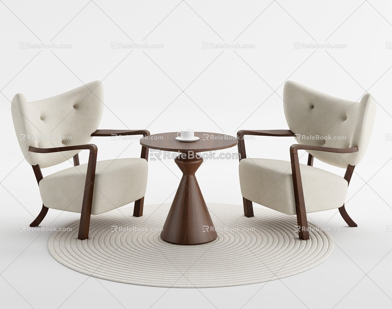 New Chinese Coffee Table and Chair Casual Table and Chair Coffee Table and Chair 3d model