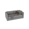 Cozy Modern Beige Sofa Interior With Decorative Pillows And Knitted Blanket