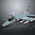 Light Green And White Military Jet Model With Weapons Attached Numbered Tail On Dark Surface