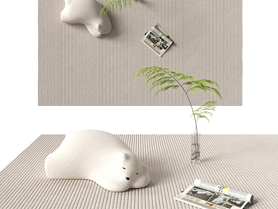 Modern Book Ornaments Square Carpet model