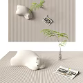 Modern Book Ornaments Square Carpet 3d model