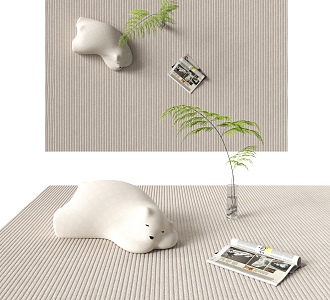 Modern Book Ornaments Square Carpet 3d model