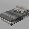 Modern Minimalist Single Bed with Light Headboard Gray Quilt and Soft Pillows